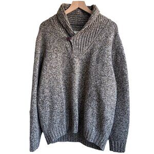 LL Bean Vintage Lambswool Chunky Slouch Neck Rustic Cabin Jumper Sweater L